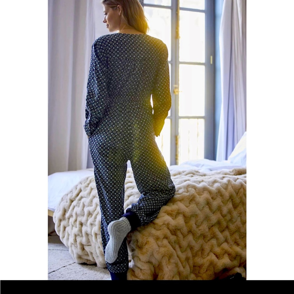 NWT Anthropologie Alexandra Farmer Flannel  Lounge Jumpsuit Sz S